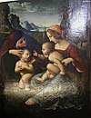 Scuola di perugino, madonna col bambino, santa elisabetta e san giovannino.JPG