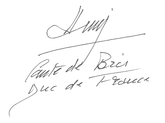 Signature de Henri d’Orléans