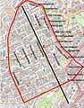 Plan der Silberburgstraße und Umgebung in Stuttgart.