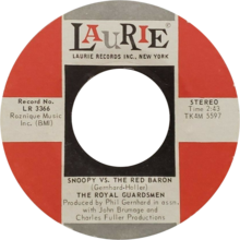 Snoopy vs the red baron by the royal guardsmen US single side-A variant A.png