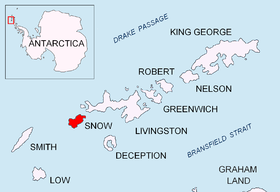 Localização da ilha (em vermelho).