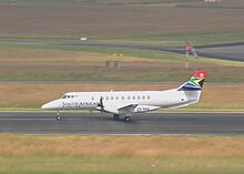 South African Airlink Jetstream 41 (ZS-NRE) at OR Tambo International Airport.jpg