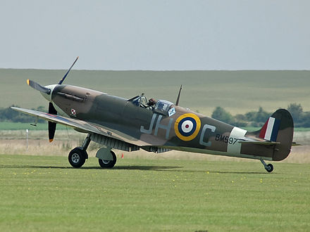 Le Spitfire, avion de chasse de la Seconde Guerre mondiale.
