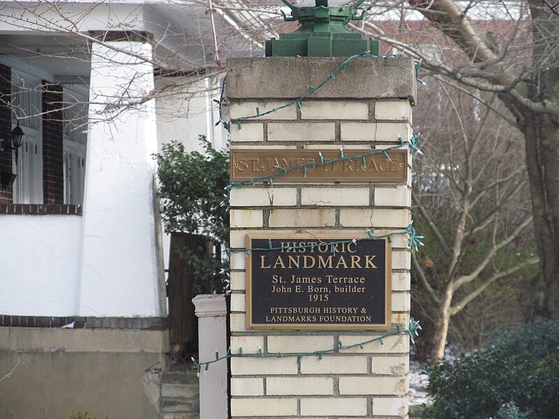 St. James Terrace plaque