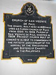 St. Vincent de Paul Church historical marker, Ermita, Manila.jpg