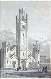 Церковь Сент-Мэри. 1827. Лондон. Разрушена в 1941 г. Гравюра 1828 г.