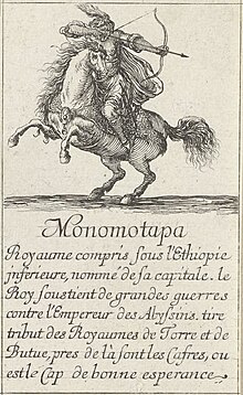 Monomotapa as featured in Jeu de la Geographie (1644) Stefano della Bella - Monomotapa.jpg