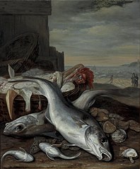 Stilleven met dode vissen