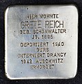 Der Stolperstein für Grete Reich