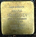 Stolperstein Kleve Große Straße 90 Hanna Neugeboren