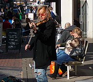 Violinist in Sutton High Street, Sutton, London