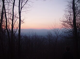 View of the sunrise from the Star Base during the 2004 vernal equinox SunriseHikeInn.jpg