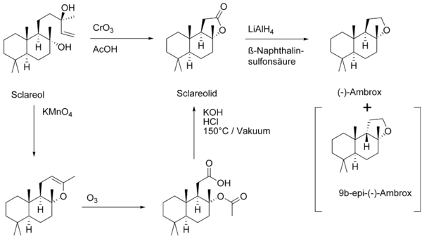 Synthesis of Ambrox starting from Sclareol