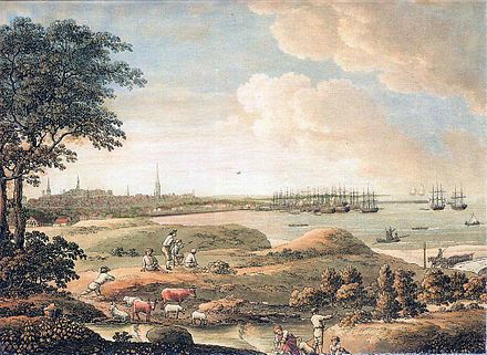 Tallinn skyline in a painting from 1816