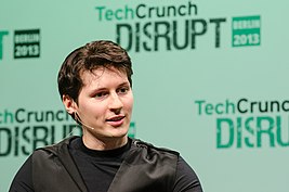 Pavel Durov ezineb «TechCrunch Disrupt»-konferencijal Berlinas vn 2013 redukul