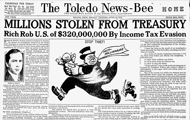 Front page of The Toledo News-Bee, April 24, 1916