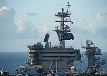 USS Theodore Roosevelt (CVN-71) flies a replica "Don't Give Up the Ship" flag in 2020 USS Theodore Roosevelt (CVN 71) flies a "Don't Give Up the Ship" flag. (49966895161).jpg