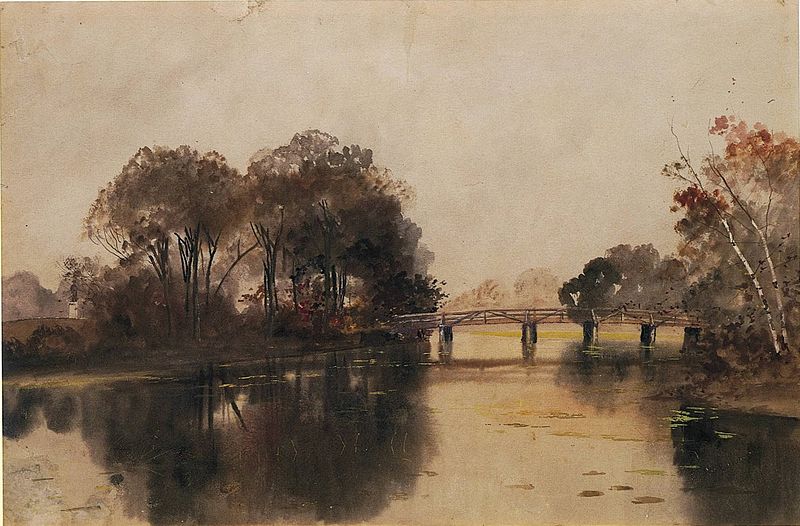 File:Untitled (Landscape with Bridge) by Edward Mitchell Bannister.jpg