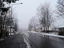 The city of Kouvola, mostly known for its grayscale environment, in Kymenlaakso, Finland Utinkatu Tornionmaki 001.jpg