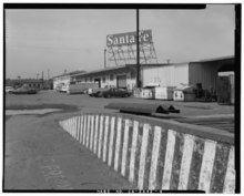 Santa Fe Railroad Depot VIEW OF REAR OF FREIGHT HOUSE AND SANTA FE RAILROAD DEPOT, FACING WEST - Santa Fe Railroad Depot, 101 Garrard Boulevard, Richmond, Contra Costa County, CA HABS CAL,7-RICH,5-6.tif