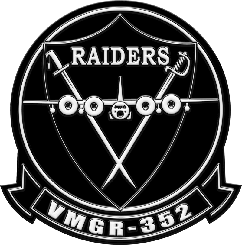 VMGR-352 KC-130J Raiders Patch  Marine Aerial Refueler Transport Squadron  352 Patches