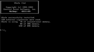 VSafe TSR running on MS-DOS 6.22 VSafe.png
