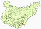 Расположение муниципалитета Вальверде-де-Льерена на карте провинции