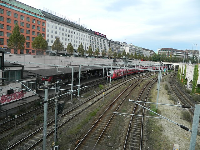 Vesterport station is located below street level, but is not under ground. Other trains do not stop here, solely S-trains. Compare with picture of Ber