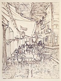 Van Gogh - Café Terrace at Night Poster - Café in city 