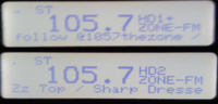 WXZX's HD Radio Channels with former format "The Zone" on a SPARC Radio with PSD. WXZX HD.png