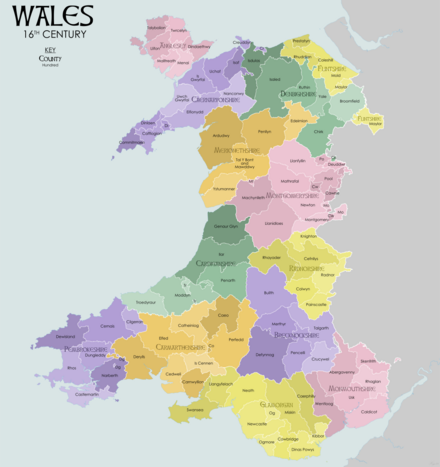 Hundreds of Tudor Wales Wales 16C Map.png