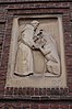 Gedenkmonument (Sint Franciscus bekeert de wolf Gubbio); 500 jaar Franciscanen in Leiden