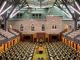 The House of Commons sits in the Centre Block in Ottawa