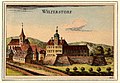 Illuminated engraving of Wilfersdorf Castle, 1674