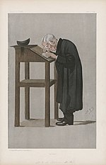 Spooner as caricatured by Spy (Leslie Ward) in Vanity Fair, April 1898. William Archibald Spooner Vanity Fair 1898-04-21.jpg