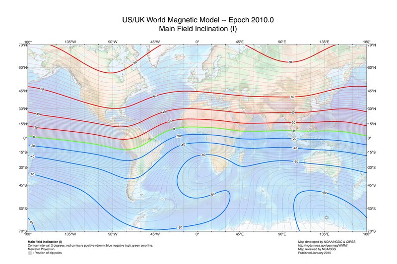 Weltkarte der Hauptfeldneigung
