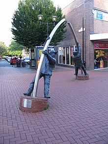 The Arc (Welsh: Y Bwa) sculpture on Lord Street, Wrexham city centre