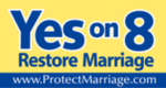 The coalition widely distributed these yard signs during their pro-Prop 8 California campaign in 2008. YesOnProp8YardSign.png