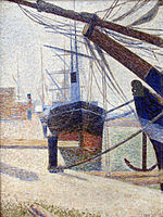 1886 Seurat Hafen von Honfleur anagorie.JPG