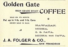 1898 Advertisement for J. A. Folger & Company coffee 1898FolgersAd.JPG