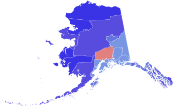 1974 United States Senate election in Alaska results map by borough and census area.svg