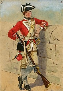 A private of the 1st Bengal European Regiment (circa 1756) 1st Bengal European Regiment c. 1756.jpg