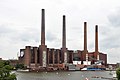 Blick von der Brücke zur Autostadt zum Heizkraftwerk Nord