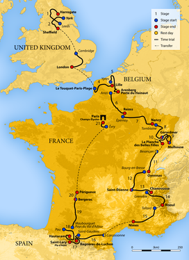 2014 Tour de France map
