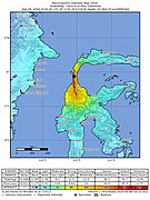 2018-09-28 Palu, Indonesia M7.5 earthquake shakemap new version.jpg
