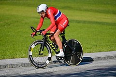 Vita Heine in the individual time trial of the 2018 World Cycling Championships