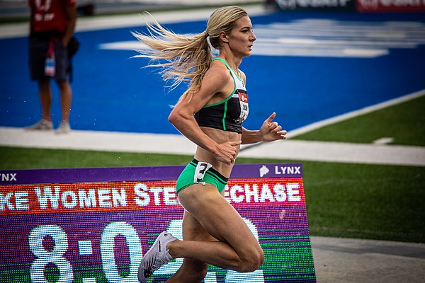 Coburn races at the 2019 USATF Championships.