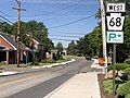 File:2022-06-06 09 25 38 View west along Pennsylvania State Route 68 (West Beaver Street) at U.S. Route 19 (South Main Street) in Zelienople, Butler County, Pennsylvania.jpg