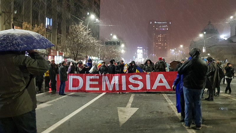 File:20 January-Protest against corruption - Bucharest 2018 - B-dul Bratianu - 1.jpg