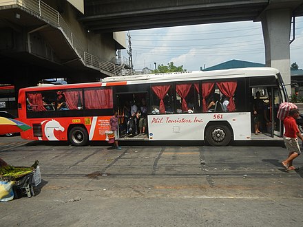A low-floor bus in Quezon City